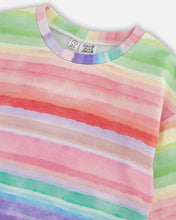 Load image into Gallery viewer, French Terry Rainbow Stripe Sweatshirt
