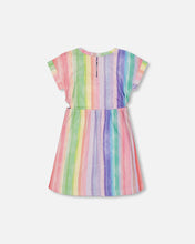 Load image into Gallery viewer, French Terry Rainbow Stripe Dress
