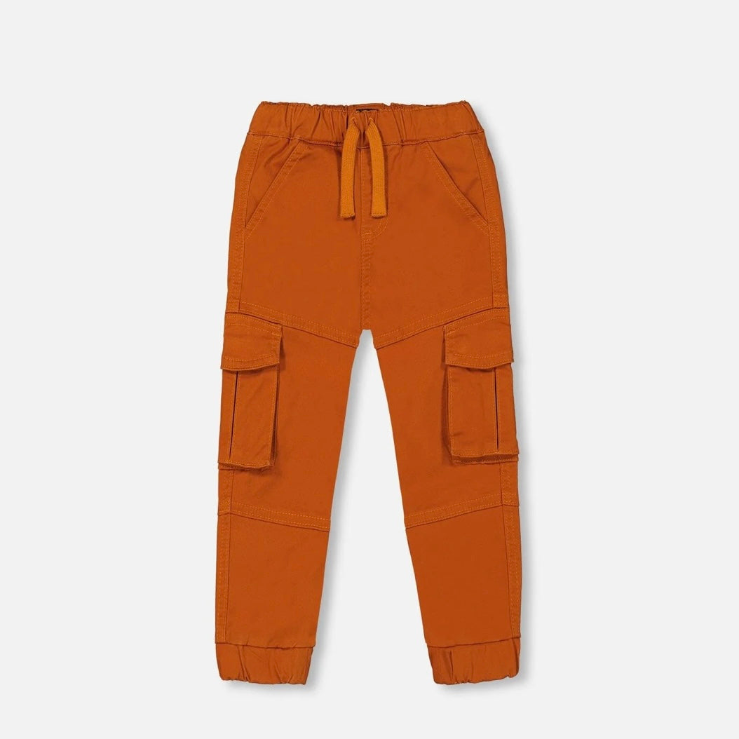 Stretch Twill Joggers With Cargo Pockets - Adobe