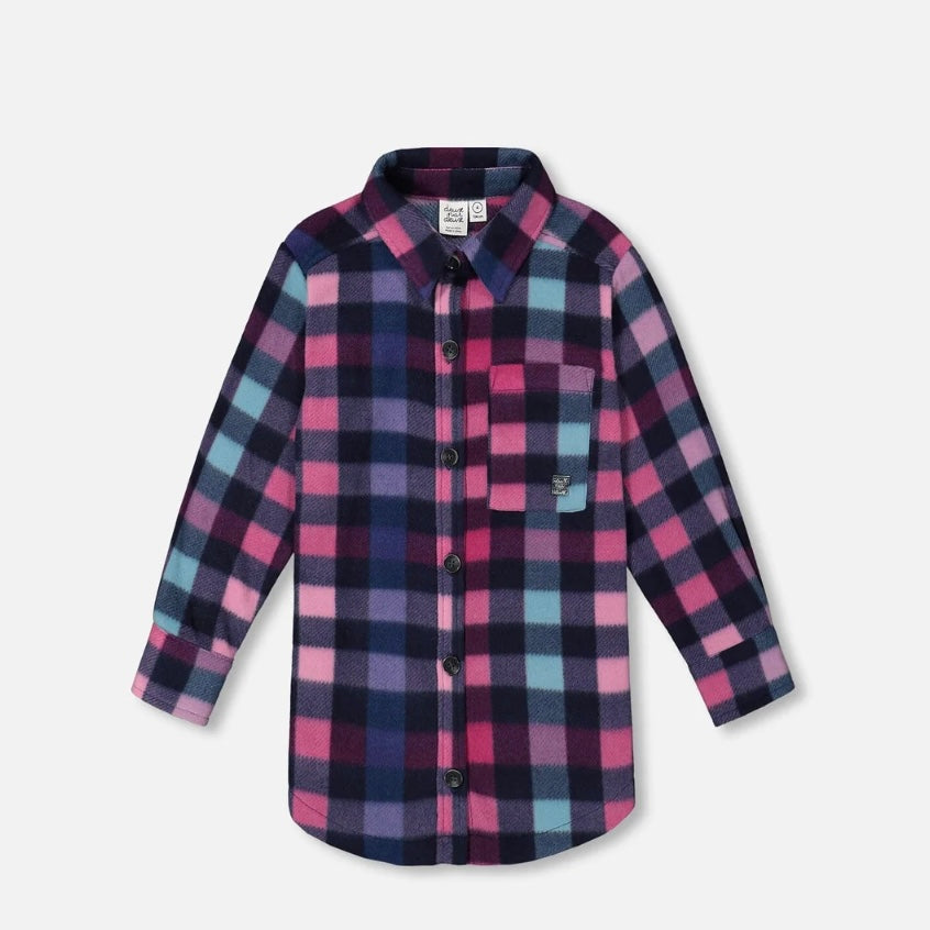 Long Plaid Shirt With Pocket