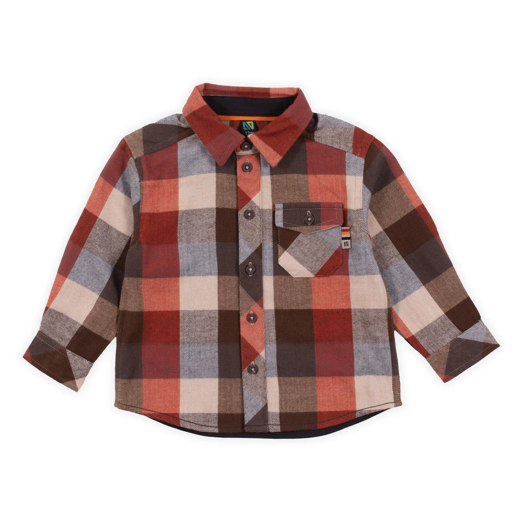 Infant Brown Checked Flannel Shirt