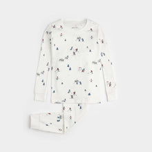 Load image into Gallery viewer, Pond Hockey Print on Off-White PJ Set
