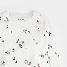 Load image into Gallery viewer, Pond Hockey Print on Off-White PJ Set
