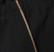 Load image into Gallery viewer, Gold Striped Black Leggings
