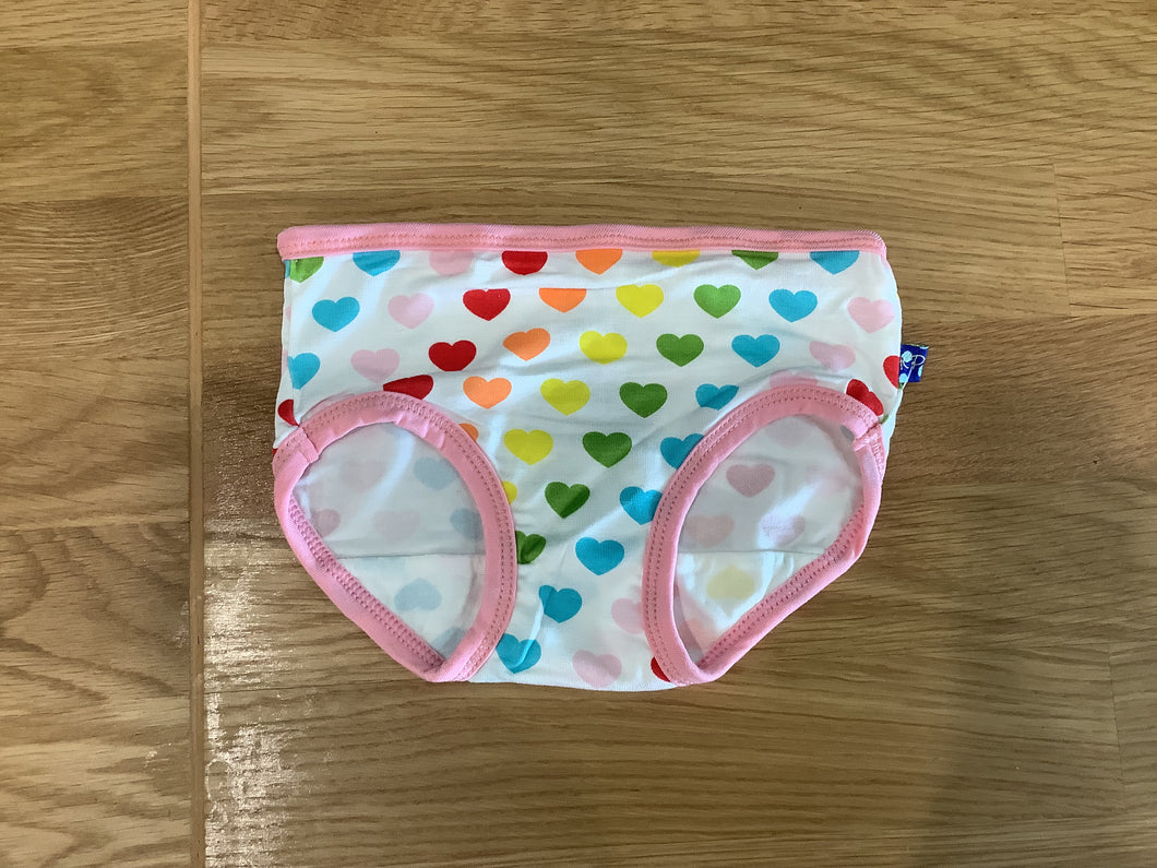 Girls Printed Underwear - Rainbow Hearts