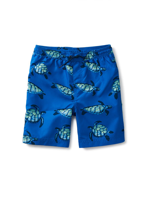 Full-Length Swim Trunk - Swimming Turtles