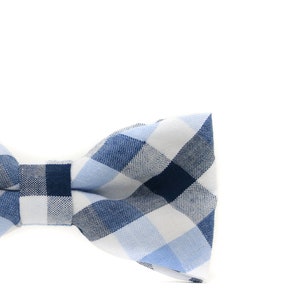 Light Blue Plaid Bow Tie