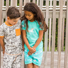 Load image into Gallery viewer, 100% Organic Cotton Unicorn Two Piece Pyjama Set with Shorts
