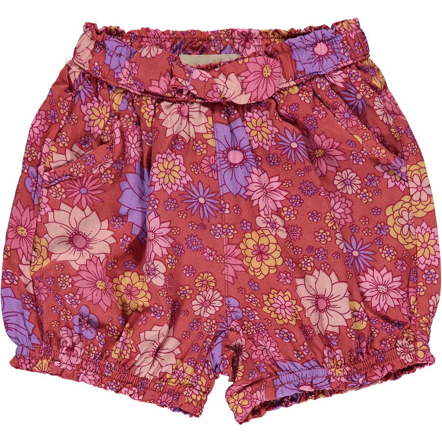 Retro Coral Floral Lucy Shorts