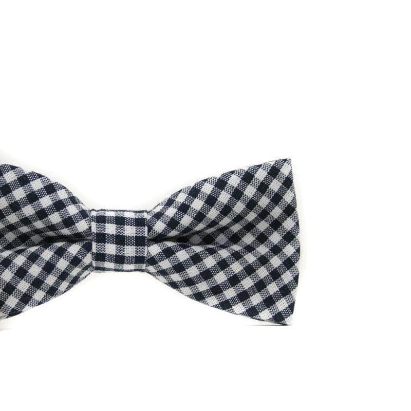 Navy Gingham Bow Tie